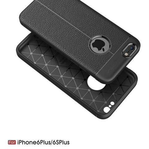 Per iPhone 6 Plus e 6s Plus Custodia protettiva in TPU con texture Litchi, For 6P & 6sP