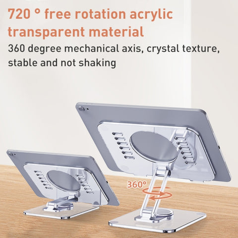 Supporto per tablet da tavolo girevole a 360 gradi in acrilico R-JUST T632, T632 Tablet Stand