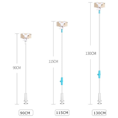 Supporto per cellulare da comodino da tavolo pigro girevole e staccabile versione normale UBN-46, altezza: 90 cm, 90cm Black, 90cm White