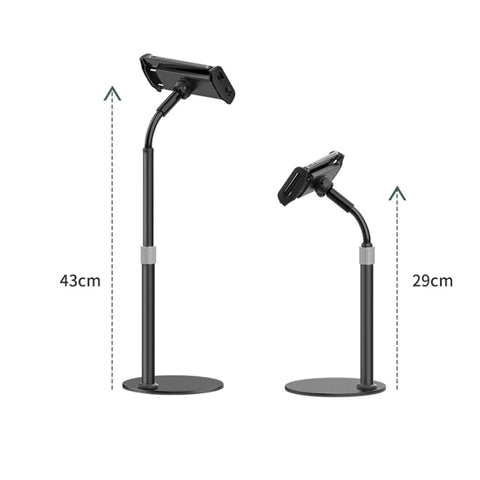 ZM17 Supporto per telefono da tavolo per selfie da esterno girevole e retrattile per telefoni cellulari/tablet da 4,6-7,8 pollici, For 4.6-7.8 inch Phones White, For 4.6-7.8 inch Phones Black
