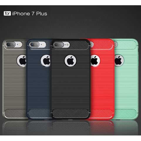 Per iPhone 7 Plus Custodia protettiva robusta per armatura in fibra di TPU con trama spazzolata, For iPhone 7 Plus, For 8P & 7P, For 7 Plus