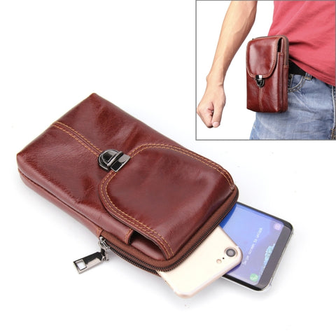 Custodia verticale in pelle Crazy Horse per smartphone fino a 6,3"