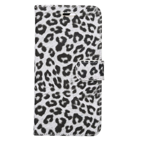 Per iPhone 8 Plus e 7 Plus Custodia in pelle con chiusura orizzontale con texture leopardata con supporto, slot per carte e portafoglio, For 8P & 7P