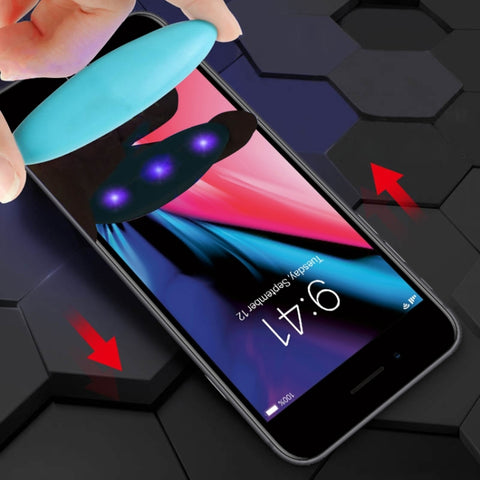 Per iPhone 6/7/8 Pellicola in vetro temperato a schermo intero con colla curva liquida UV, For iPhone 8