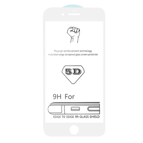 Pellicola in vetro temperato a schermo intero con colla bianca 9H 5D da 25 pezzi per iPhone 8/7, For iPhone SE 2020 / 8 / 7 (White) (25 PCS)