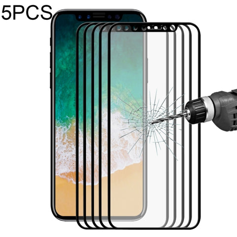 Per iPhone X 5 pezzi ENKAY Hat-Prince 0,26 mm 9H Durezza superficiale 2,5D Pellicola per schermo in vetro temperato a schermo intero antideflagrante, For X 2.5D (5 PCS), For X 2.5D