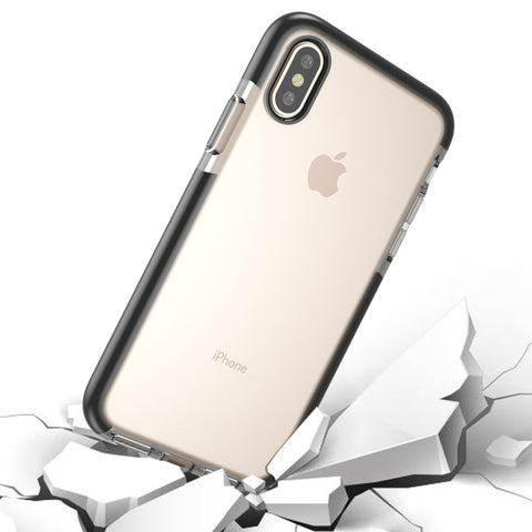 Per iPhone X / XS Custodia protettiva in TPU anti-collisione con texture trasparente, For X