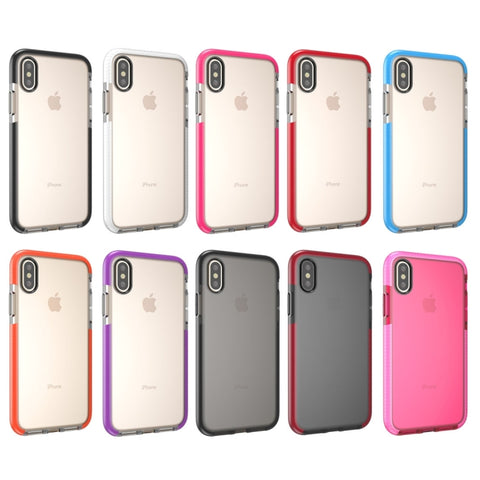 Per iPhone X / XS Custodia protettiva in TPU anti-collisione con texture trasparente, For X