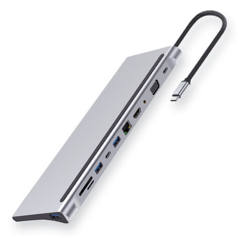 RJ45 11 in 1 + PD da 87 W + SD/TF + USBx3+ HDMI + VGA + adattatore HUB da 3,5 mm ad AUX di tipo C, 11 in 1