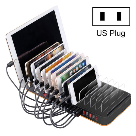 WLX-815 Caricabatterie intelligente dock di ricarica rapida USB da 100 W 15 porte con supporto per telefono e tablet, 100W US Plug, 100W EU Plug, 100W UK Plug, 100W AU Plug