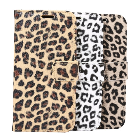Per iPhone X Leopard Pattern PU + Custodia protettiva in pelle con vibrazione orizzontale per PC con supporto e slot per schede, For X