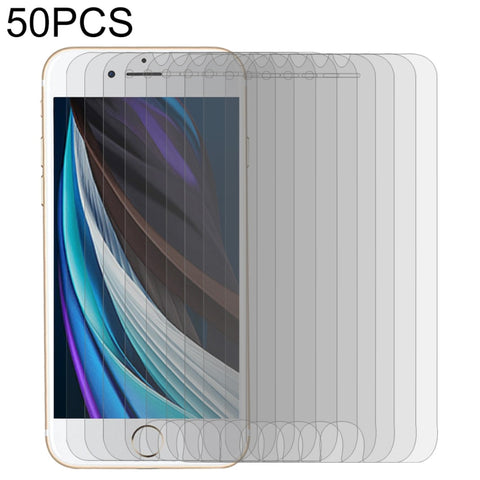 Per iPhone SE 2022 / SE 2020 Pellicola in vetro temperato con bordo ad arco grande da 50 pezzi, 50pcs