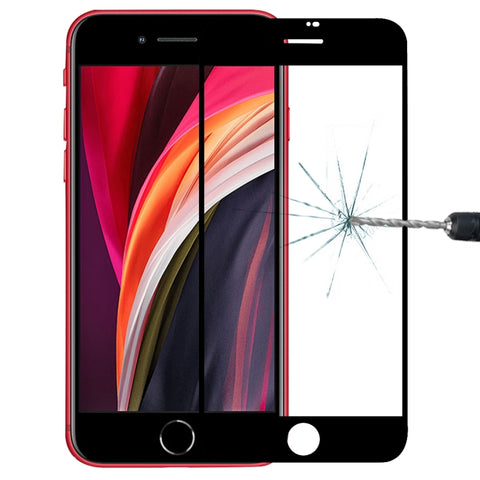 Per iPhone SE 2022/2020 Pellicola in vetro temperato in alluminio alto con bordo ad arco di grandi dimensioni a schermo intero, 1pcs