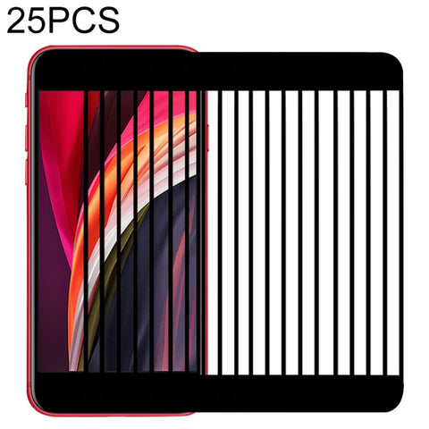 Per iPhone SE 2022/2020 25 pezzi Pellicola in vetro temperato in alluminio ad alto bordo ad arco grande a schermo intero, 25 PCS