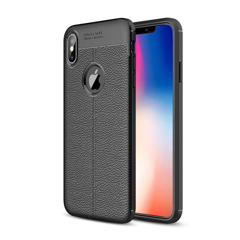 Per iPhone XS Max Custodia in TPU con trama litchi, For XS Max