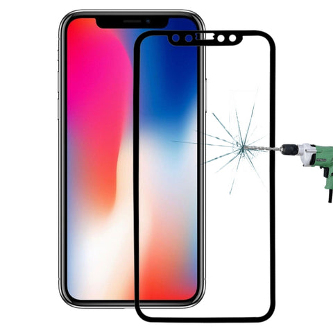 Per iPhone X 0,26 mm 9H Durezza superficiale 3D Pellicola per schermo in vetro temperato a schermo intero antideflagrante in fibra di carbonio con bordi morbidi, For X(Carbon Fiber), iPhone X(Carbon Fiber)