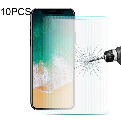 Per iPhone X 10 pezzi ENKAY 0,26 mm 9H Durezza 2,5D Pellicola per schermo in vetro temperato curvo, For X(0.26mm)