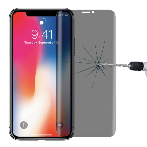 Per iPhone X 0,3 mm 9H Durezza superficiale 3D Privacy Proteggi schermo in vetro temperato antiriflesso a schermo intero, For X
