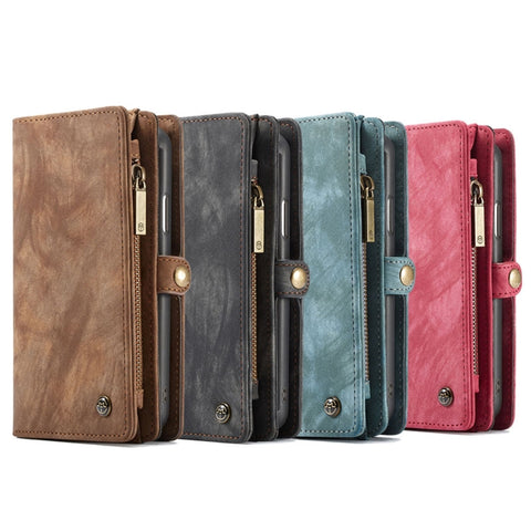 Per iPhone X / XS CaseMe-008 TPU + PC Assorbimento magnetico Cover posteriore staccabile Custodia in pelle con chiusura orizzontale con supporto e slot per carte e portafoglio con cerniera e cornice per foto