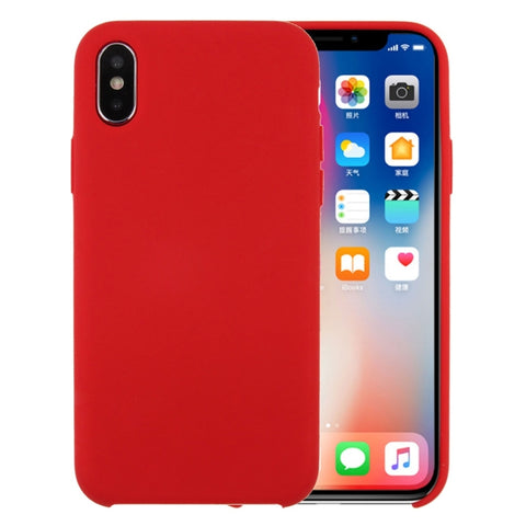 Per iPhone X / XS Custodia protettiva in silicone liquido di colore puro + custodia protettiva antigoccia per PC, iPhone X, For X, X