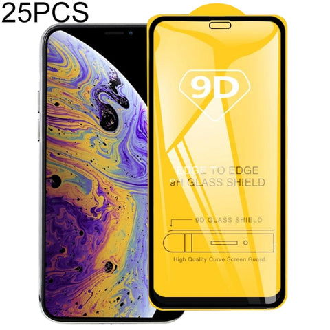 Per iPhone 11 Pro / XS / X 25 pezzi 9H 9D Proteggi schermo in vetro temperato a schermo intero, For iPhone 11 Pro / XS / X (25 PCS)