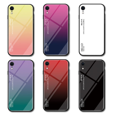 Per iPhone XR Custodia in vetro colorato sfumato, iPhone XR
