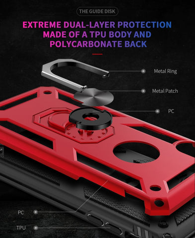 Per iPhone XR Sergeant Armor Custodia protettiva antiurto in TPU + PC con supporto per rotazione di 360 gradi