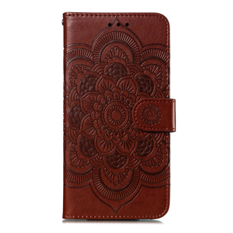 Per iPhone XR Custodia in pelle con chiusura orizzontale con motivo mandala in rilievo con supporto, slot per carte, portafoglio e cornice per foto, For iPhone XR, iPhone XR