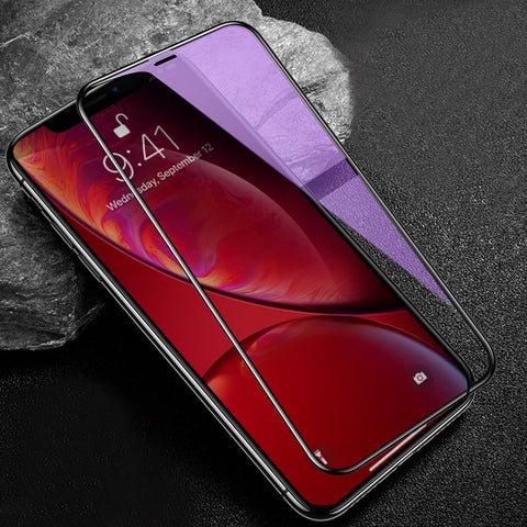 Per iPhone 11 / XR mocolo 0,33mm 9H Pellicola in vetro temperato anti-blu-ray con bordo arrotondato 3D, iPhone XR
