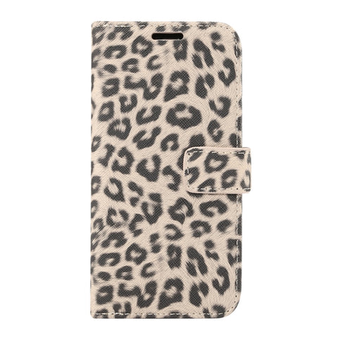 Per iPhone XS Custodia in pelle con chiusura orizzontale con motivo leopardato con supporto e slot per schede, For XS