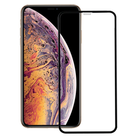 Per iPhone X e XS Pellicola in vetro temperato con bordi morbidi in fibra di carbonio a schermo intero da 50 pezzi, For iPhone XS