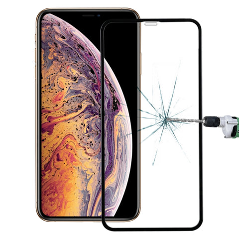 Per iPhone X e XS Pellicola in vetro temperato con bordi morbidi in fibra di carbonio a schermo intero da 50 pezzi, For iPhone XS