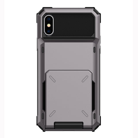 Per iPhone X / XS Custodia protettiva antiurto in TPU + PC con slot per schede
