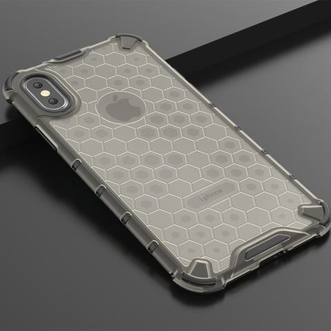 Per iPhone X / XS Custodia protettiva antiurto per PC a nido d'ape + TPU, For iPhone X / XS