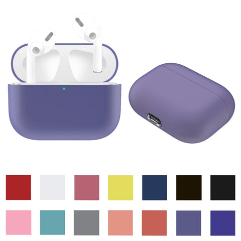Per custodia protettiva per auricolari in silicone tinta unita AirPods Pro, Red, Black, Baby Blue, Coffee, White, Dark Blue, Yellow, Pink, Green, Grey, Light Pink, Watermelon Red, Light Purple, Purple