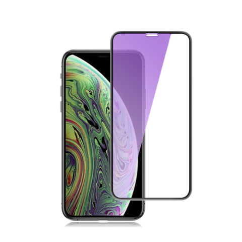 Per iPhone 11 Pro / XS / X mocolo Pellicola in vetro temperato anti-blu-ray 0,33mm 9H 3D con bordo arrotondato, iPhone XS / X