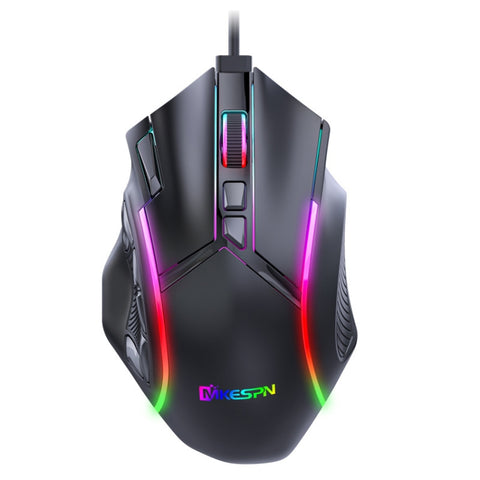 Mouse Cablato RGB MKESPN X15 con 12 Pulsanti Macro e 12800 DPI di