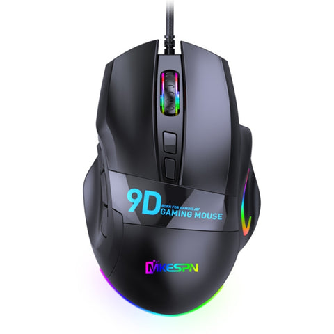Mouse da gioco MKESPN X10 RGB cablato con 9 pulsanti e macro ad alta
