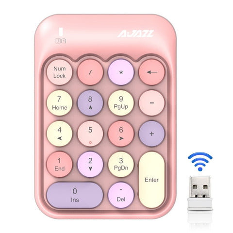 Tastiera numerica con tasti colorati misti wireless Ajazz AK18 2.4G, Mixed Color Keys