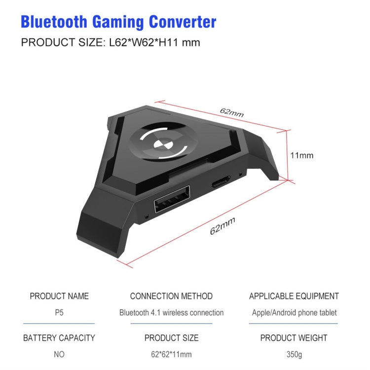 HXSJ P5 Convertitore Bluetooth 4.1 per Tastiera e Mouse da Gioco, Non