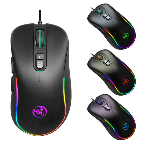 Mouse da gioco cablato HXSJ J300 programmabile con illuminazione RGB