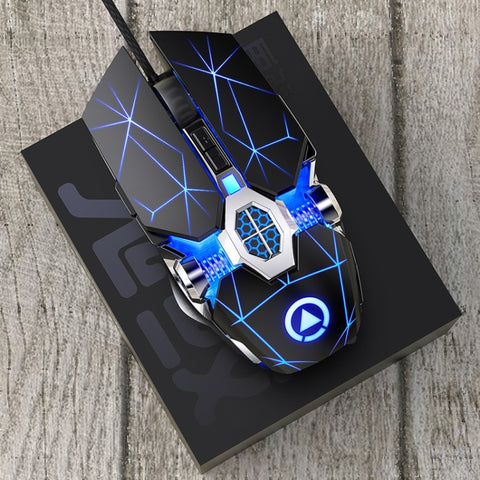 Mouse da gioco cablato YINDIAO con luce RGB regolabile e 3200 DPI -