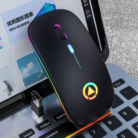 Mouse Wireless Ricaricabile Silenzioso YINDIAO A2 con Luce RGB