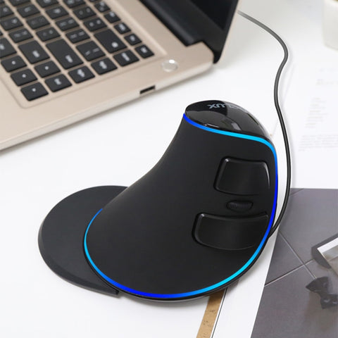 Mouse Ergonomico Verticale DELUX M618 Plus Blu - Cablato 1600 DPI