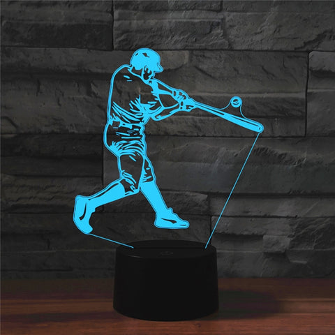 Lampada da Tavolo LED 3D a Forma di Baseball con Touch USB