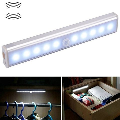 1.8W 10 LED Luce bianca Ampio schermo Sensore intelligente del corpo umano Luce LED per armadietto del corridoio, Versione a batteria, 1.8W 10 LEDs White (Battery Version) - Novalix Store