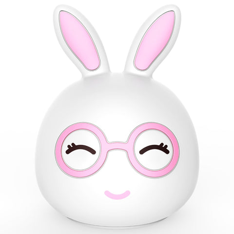 Luce Notturna LED 3D Happy Rabbit con Batteria AAA - Rosa e Blu