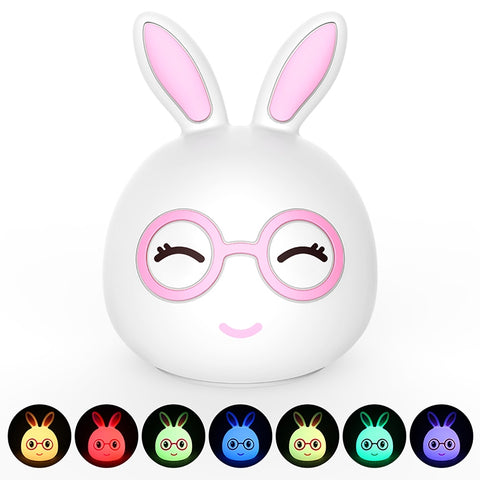 Luce Notturna LED 3D Happy Rabbit con Ricarica USB