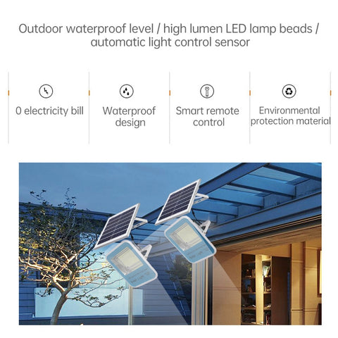 Luce da Esterno Solare Impermeabile 300W con Sensore e Telecomando -