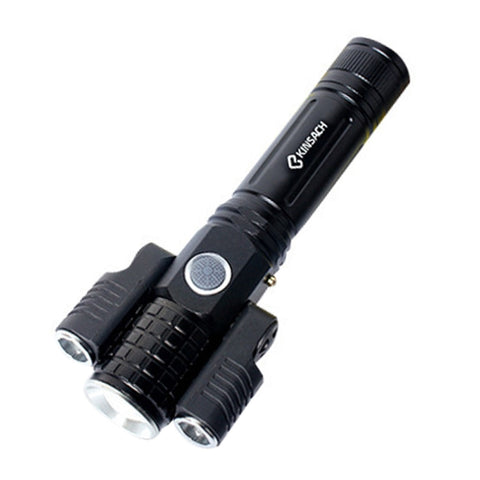 Torcia LED zoomabile T6+XPE impermeabile con ricarica USB KS-738 con 4 modalità, KS-738